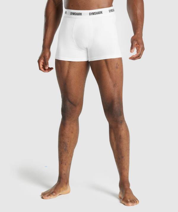 Panske Spodne Pradlo Gymshark Boxers 2pk Biele | GP2683571